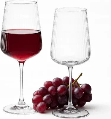Immagine prodotto di Set di bicchieri Rosso 540 ml - 2 pezzi, vetro scanalato, elegante