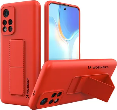 Produktbild von Wozinsky Kickstand Case Silikonhülle mit Ständer Xiaomi Redmi 10 Hülle rot