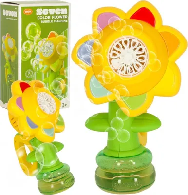 Produktbild von Seifenblasenmaschine, Seifenblasen, tanzende leuchtende Blume, Lampe
