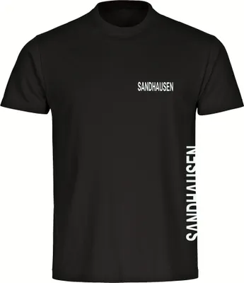 Produktbild von multifanshop Herren T-Shirt - Sandhausen - Brust & Seite, schwarz, Größe XL
