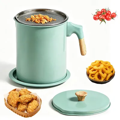 Ölsieb-Topf 1,4L mit Sieb und Deckel, Eisen, modern