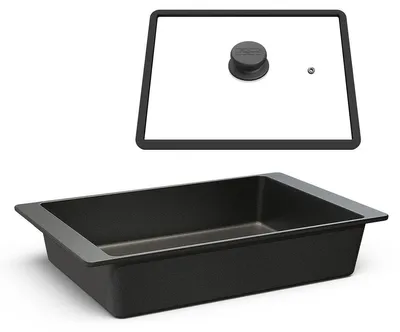 Produktbild von Hoffmann Auflaufform Bräter eckig 41x26 cm Aluguss Antihaft mit Deckel