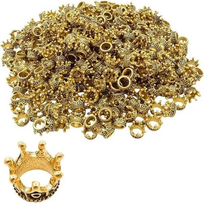 Image de Charms couronnes 150 pièces - Pendentifs métalliques pour la fabrication de bijoux DIY (or noir)