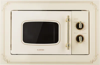 Produktbild von Klarstein Victoria 20 Einbau-Mikrowelle - Retro, 20 L, 800 W Mikrowellen-/1000 W Grillleistung, 3 Kombi-Funktionen, Edelstahl, inkl. Einbaurahmen, elfenbein