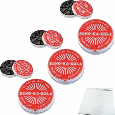 Produktbild von Scho-Ka-Kola Original Zartbitter rot 3er Pack (3x100g Dose) + usy Block