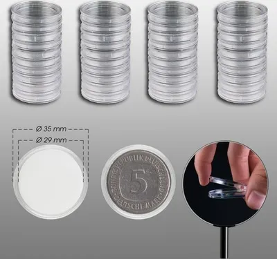 Produktbild von Prophila Collection 40 Münzkapseln29 mm z.B. für 10-€URO-Polymer-Münzen (2019 ff), 5 DM, 5 Mark DDR, 2 Mk-, KR-, 20 OES-Münzen