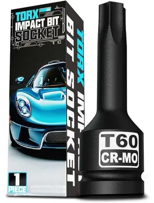 Productafbeelding van Kraft Torx bit voor slagmoersleutel, maat T100, 1/2 inch, 78 mm diep, geschikt voor auto's, motoren en remmen