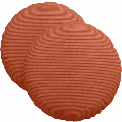 Produktbild von vidaXL Sitzkissen 2 pcs Rot-Orange Ø 40 cm Cordstoff