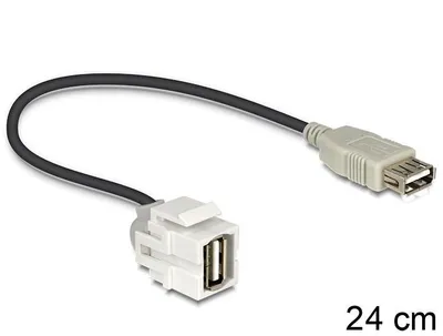 Immagine prodotto di DELOCK Keystone USB A Buchse 250° mit Kabel