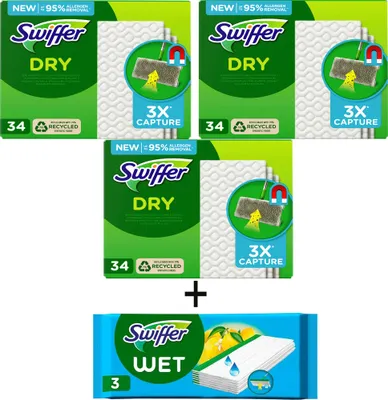 Immagine prodotto di Ricarica Swiffer 102 panni asciutti + 3 panni umidi