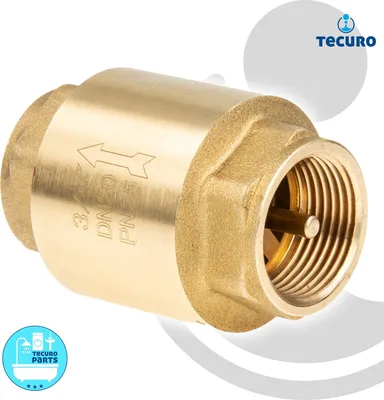 Produktbild von tecuro Messing Rückschlagventil 1 1/4 Zoll IG - DN 32 / PN 16, Baulänge 83 mm - schwere Bauform