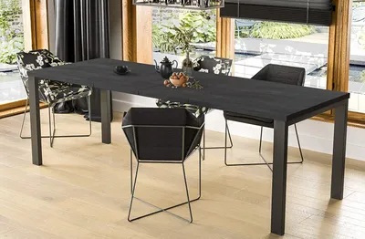 Produktbild von Endo-Moebel Esstisch Garant 130cm-265cm Metall ausziehbar erweiterbar Metallgestell Küchentisch  (Beton Dunkel)