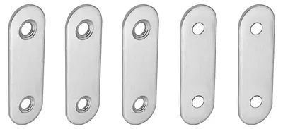 Flache Klemmplatte 50x16x1,6 mm, 5 Stück, Edelstahl, silber