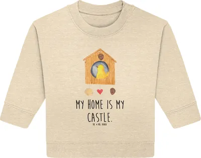 Produktbild von Mr. & Mrs. Panda Organic Baby Pullover Vogel Haus 12. - 18. Monat - Natural Raw - Geschenk, Familie, Castle, Bullover, Vogelhaus, Zuhause, Wohnung, Lustige Sprüche