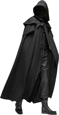 Produktbild von Halloween Kapuzenumhang Uni Maenner Frauen Cape Fester langer Umhang Rolle Cosplay Kostueme Outwear Retro Medieval Gothic Cape Halloween Party Requisiten (XL)