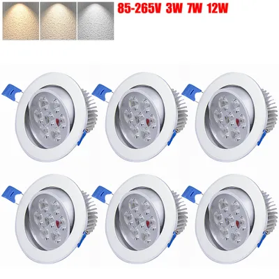 Produktbild von 6Pc 7W Led Einbauleuchten Küchenlampen Warmweiss 230V Schranklampen Vitrineleuchten Rund Hohe Helligkeit Led Spots Strahler Einbaustrahler, Kaltweiß