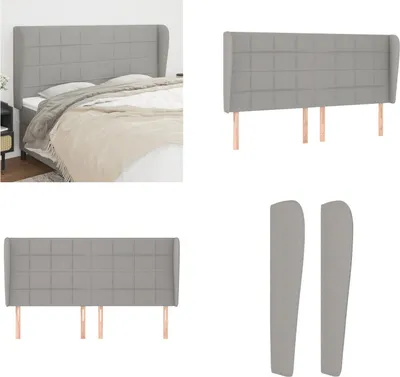 Produktbild von vidaXL Kopfteil mit Ohren Hellgrau 183x23x118/128 cm Stoff - Kopfteil - Kopfteile - Bett-Kopfteil - Bettkopfteil