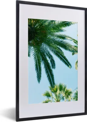 Produktbild von MuchoWow® Gerahmtes Poster Palmwedel - Himmel - Sommer - Tropisch 40x60 cm - Poster mit Schwarzem Bilderrahmen Wandposter Rahmen Foto Bilder - Poster in Rahmen
