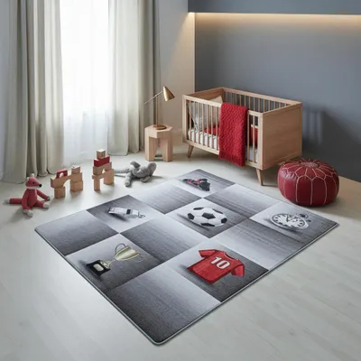 Teppich Kinder Flachgewebe Fußballfeld Polyamid Antirutsch Kinderzimmer_Grau_Läufer_#sku_BARKPLAY801202906GREY-BARKPLAY1001502906GREY-BARKPLAY1201702906GREY-BARKPLAY1402002906GREY-BARKPLAY1602302906GREY#