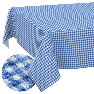 Image de Nappe de table lavable, couleur bleu Vichy, 180 x 140 cm, pour intérieur et extérieur