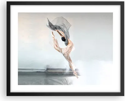 Produktbild von Gerahmtes Poster - Schwarzer Rahmen - Tanz Frau Ballerina - 50x40 cm - Wand Bild - Wanddeko - Wandbilder - Kunstposter - Wandposter - Bilderrahmen - Bilder - Kunstdruck - P2BAA50x40-5030