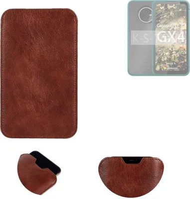 Produktbild von K-S-Trade Schutzhülle Handyhülle kompatibel mit Gigaset GX4 Handytasche Kunstleder Sleeve in braun