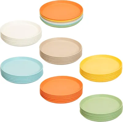 Produktbild von 6-teiliges Teller-Set aus Biokunststoff – bruchsicher und spülmaschinengeeignet