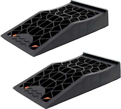 Produktbild von 2x Auffahrrampe PKW 5t Auffahrkeile Kunststoff 42x23x8 cm Sicherheitsstopper rutschfeste Oberfläche