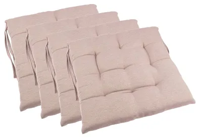 Produktbild von Sitzkissen 4er-Set beige Stuhlkissen Polsterauflage Sitzauflage Stuhlauflage