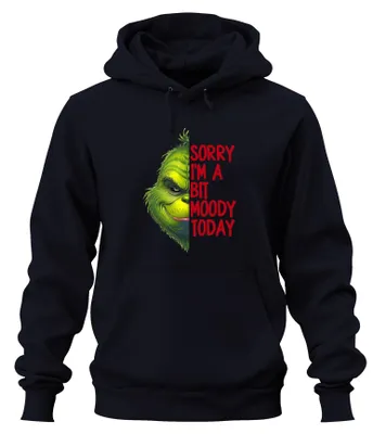 Immagine prodotto di Scusate, sono un po' lunatico oggi Grinch Weihnachtsgeschenk lustig Unisex Hoodie Kapuzenpullover, Navy, L