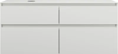 Produktbild von burgbad Lin20 Waschtischunterschrank inklusive Konsolenplatte, Beckenausschnitt links, 4 Auszüge, 1402x552x661mm, SGRA140LF5363