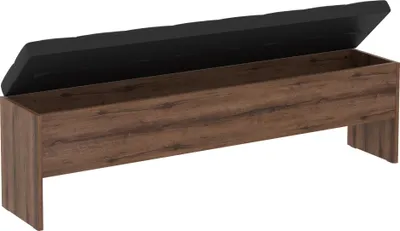 Produktbild von Sitzbank >Bellevue< in Schwarz Eiche/ Schlammeiche - 165x54x34,8cm (BxHxT)