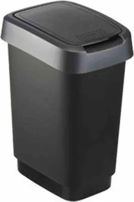 Produktbild von ROTHO Schwingdeckeleimer schwarz/anthrazit, Inhalt: 50 Liter, Höhe: 600 mm