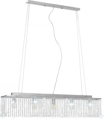 Produktbild von vidaXL Deckenleuchte mit Kristallperlen Silbern 104 cm E14