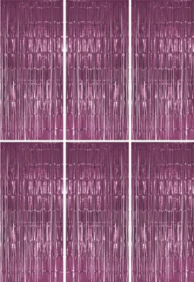 Produktbild von 6x Lametta Vorhang - rose - 91x244 cm
