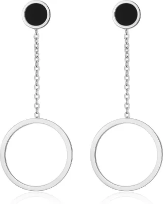 Produktbild von ARMELLE Edelstahl Ohrringe hängend Ringe Ketten Silber Gold Roségold 0,9 cm