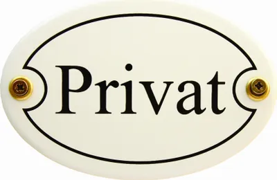 Produktbild von Emaille Türschild Privat weiss oval Schild