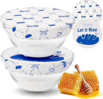 Produktbild von 2er Set Bienenwachstücher 25,4 cm, Wiederverwendbar, Baumwolle, Natürlicher Bienenwachs, für