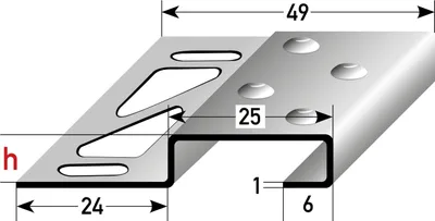 Produktbild von PROVISTON Treppenkantenprofil für Fliesen | 1 x 8 x 49 x 2500 mm | Fliesenprofil Treppenwinkel Winkelprofil Kombiwinkel Aluminium eloxiert Edelstahl matt