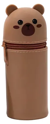 Productafbeelding van Pennenetui, zachte siliconen tas, 2-in-1 etui, beer