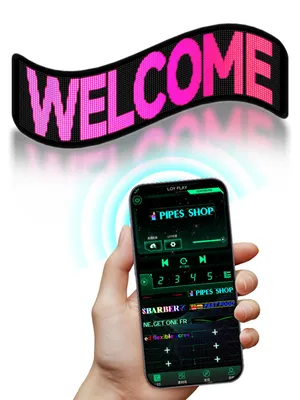 Produktbild von Programmierbares, flexibles LED-Display für LKW-Windschutzscheiben mit Fernbedienung und Bluetooth-App