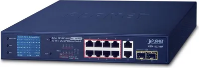 Image de PLANET GSD-1222VHP - Commutateur - non administrable - 8 x 10/100/1000 (PoE+) + 2 x 10/100/1000 + 2 x 1000Base-X SFP - Desktop - PoE+ (120 W) (GSD-1222VHP)