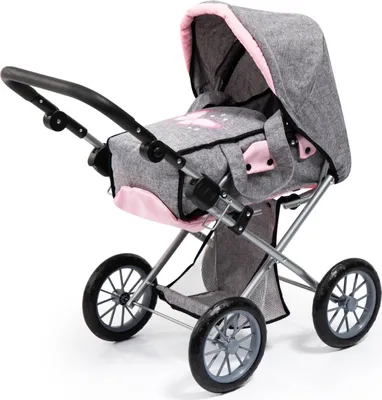 Produktbild von Bayer Design 13633AA Puppenwagen City Star mit Tasche, wandelbar als Jogger, verstellbarer Griff, herausnehmbare Tasche, grau