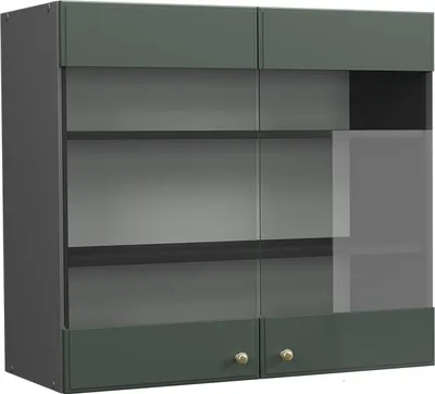 Produktbild von Vicco Küchenglasschrank Fame-Line, 80 cm, Grün-Gold Landhaus/Anthrazit