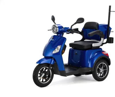 Produktbild von Elektromobil Veleco Draco - Elektromagnetische Bremse - 3-Rad Seniorenmobil - Fertig montiert - Mobilitätsroller - Stabil uns Sicher (Blau)