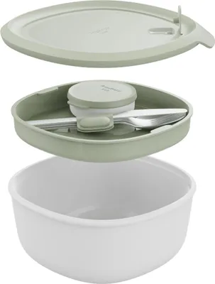 Produktbild von BergHOFF LEO - Lunchbox mit Besteckset und Deckel - Spülmaschinenfest - für Mikrowelle geeignet - Gefriergeeignet