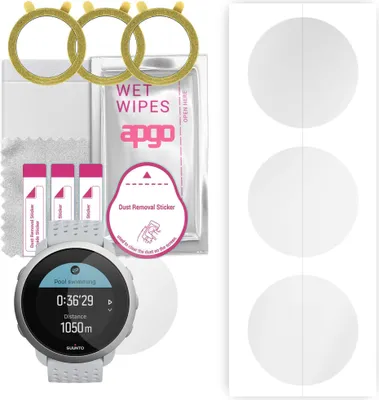 Produktbild von apgo 3 Stück Schutzfolie, klar, kompatibel mit Suunto 3 Smartwatch, Hydrogel Displayschutzfolie mit Positionierhilfe, Displayfolie, robust und kratzfest