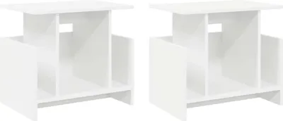 Image de vidaXL Support TV 2 pcs Blanc 50 x 35 x 45 cm Bois composite