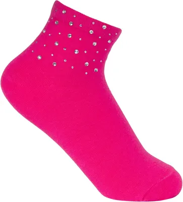 Produktbild von styleBREAKER Damen Socken mit Strass Applikation am Bund, Größe 35-41 EU / 5-9 US / 4-7 UK, Söckchen Glitzersteine 08030014