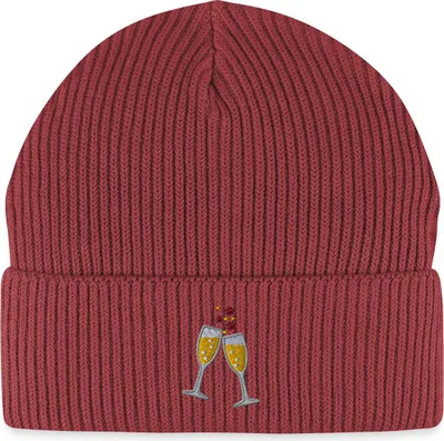 Produktbild von Spreadshirt Sektgläser Stickerei Fisherman Beanie Bio Mütze, One size, Erdrot